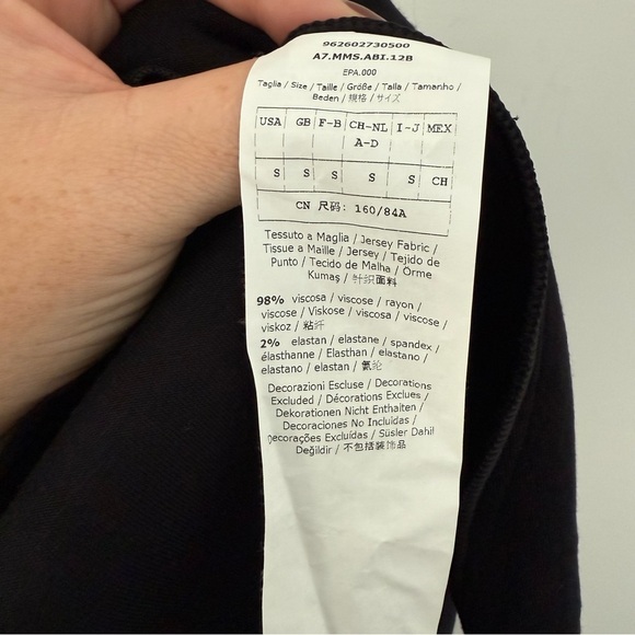 Max Mara black jersey a-line midi dress with beaded embellished hem - Small - Picture 6 of 8